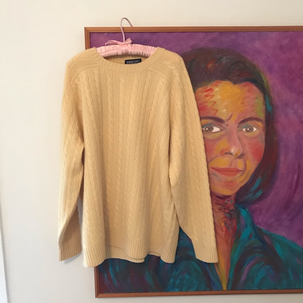 LAND’S END cashmere cable knit sweater